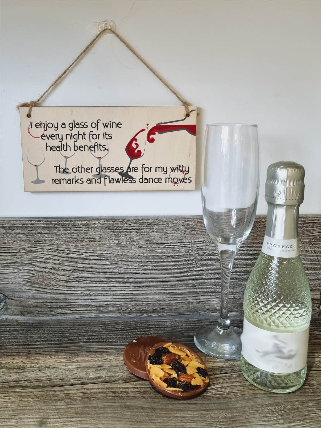 Handmade Wooden Hanging Wall Plaque Glass of Wine a Night Witty Remarks and Dancing Funny Novelty Wine Lovers